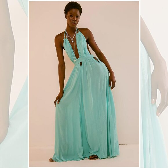 Free People NWT RARE Look Into The Sun Maxi Dress Endless Summer - Picture 3 of 5